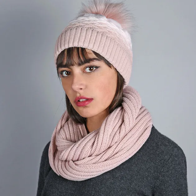 Snood et bonnet Optima Rose