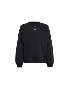 Sweat adidas Fille Street Jam Crew Noir/Blanc