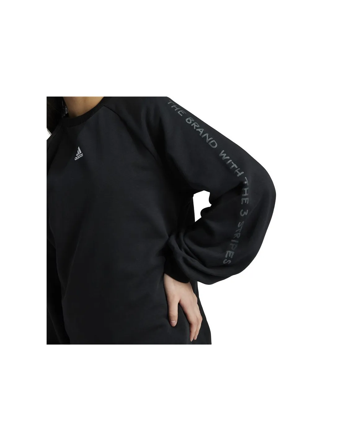 Sweat adidas Fille Street Jam Crew Noir/Blanc