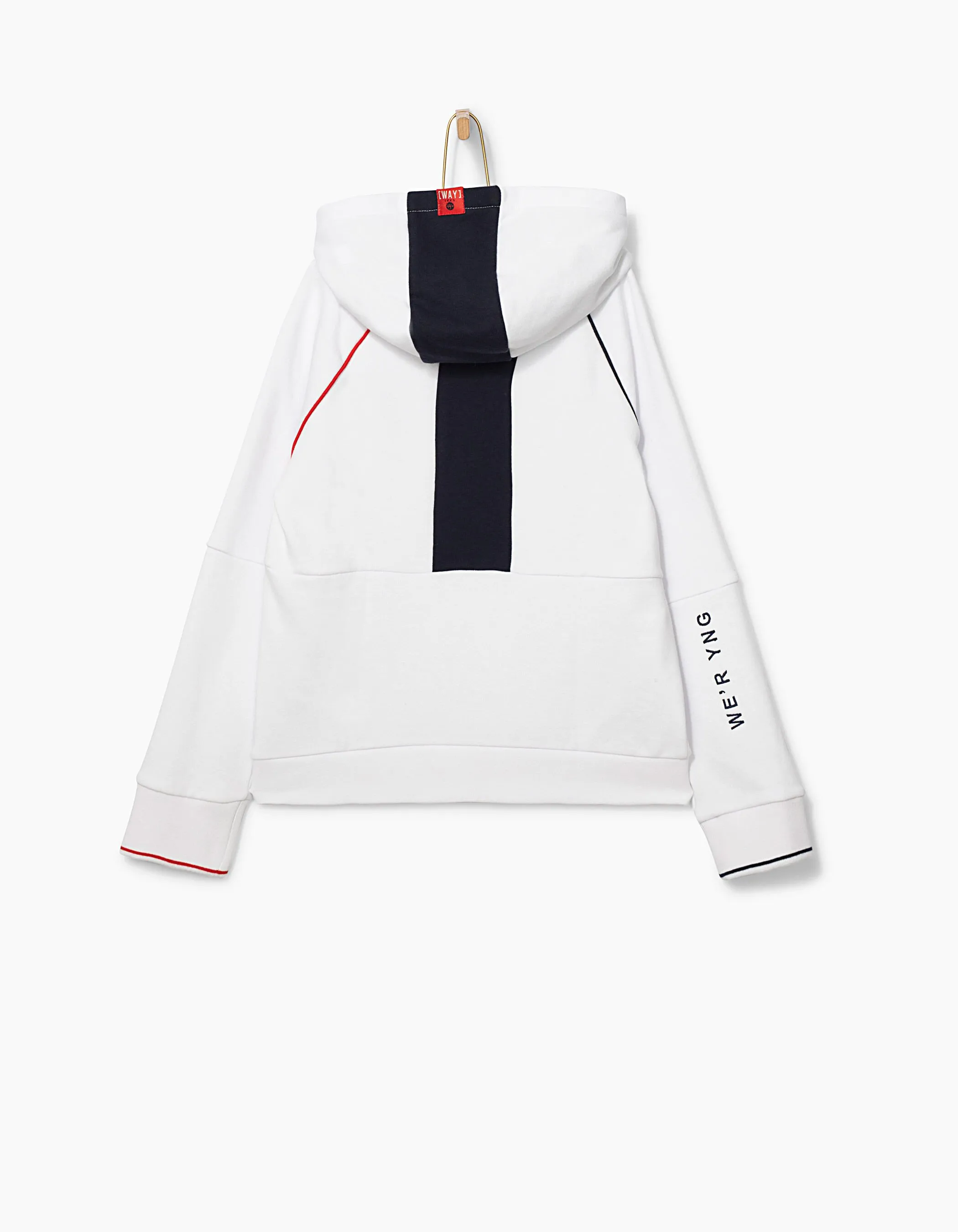 Sweat blanc optique esprit colorblock garçon