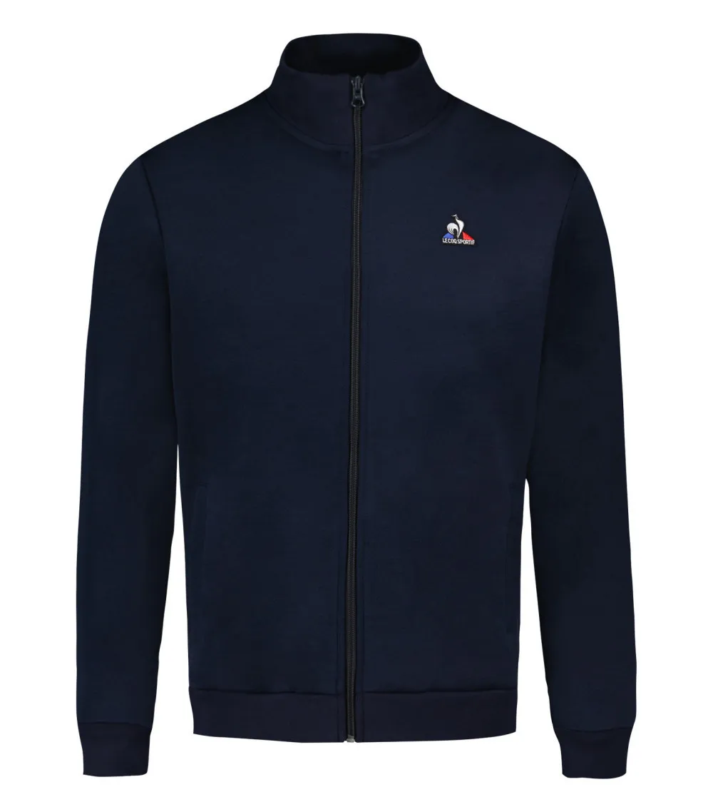 Sweat Coq Sportif avec manches longues et col montant et zippé marine