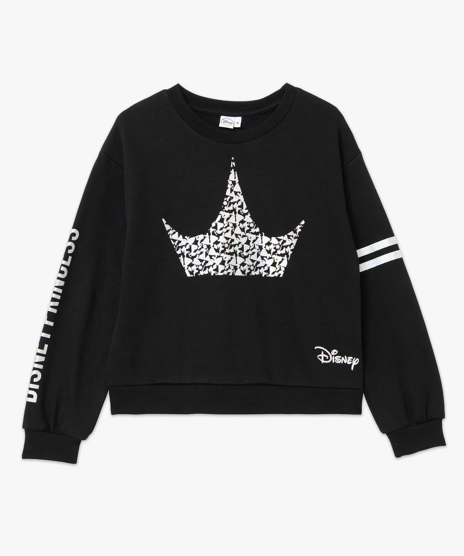 Sweat en molleton doux motifs irisés femme - Disney noir