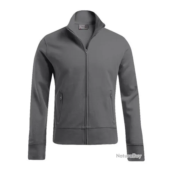 Sweat homme grand zip-PROMODORO Grey Steel  PRO529007