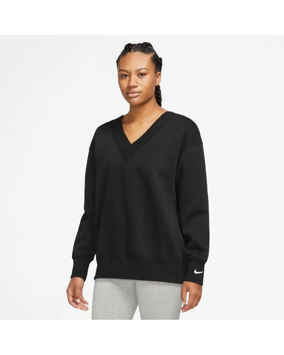 Sweat manches longues Femme W NSW PHNX FLC OS VNECK SWTSH Noir