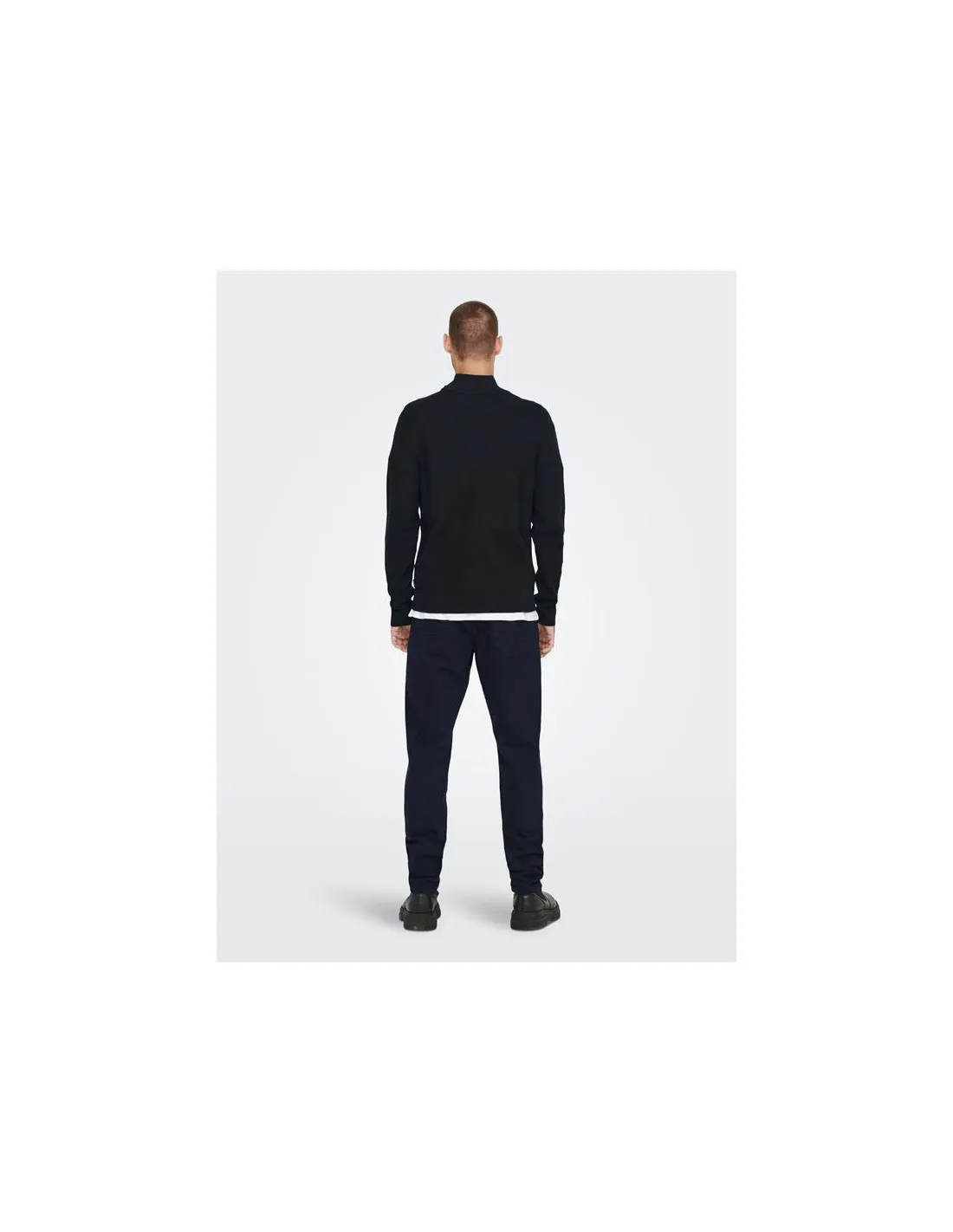 Sweat Only & Sons phil Reg 12 Struc Half Zip Dark Navy Homme