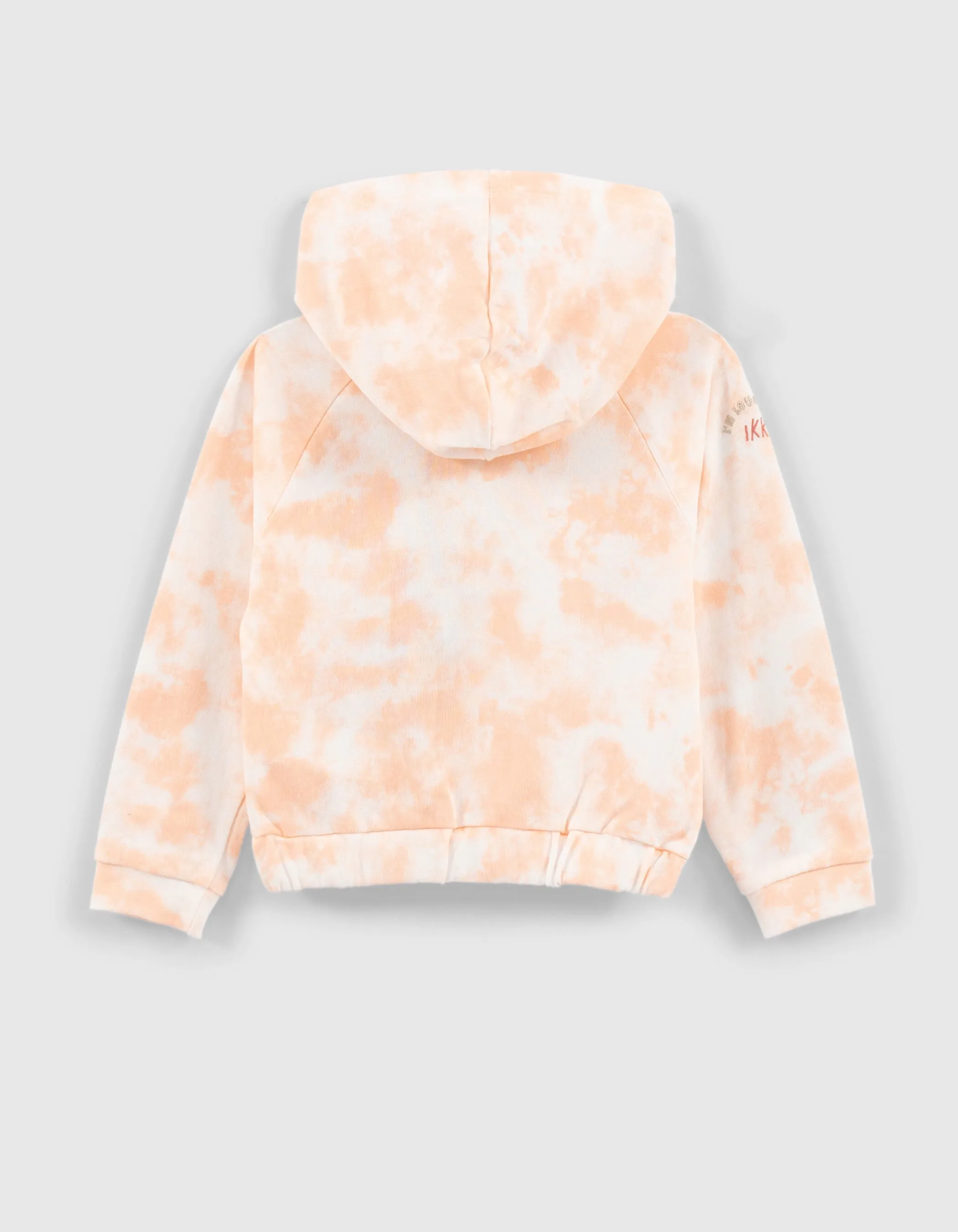 Sweat orangé imprimé tie and dye brodé fille