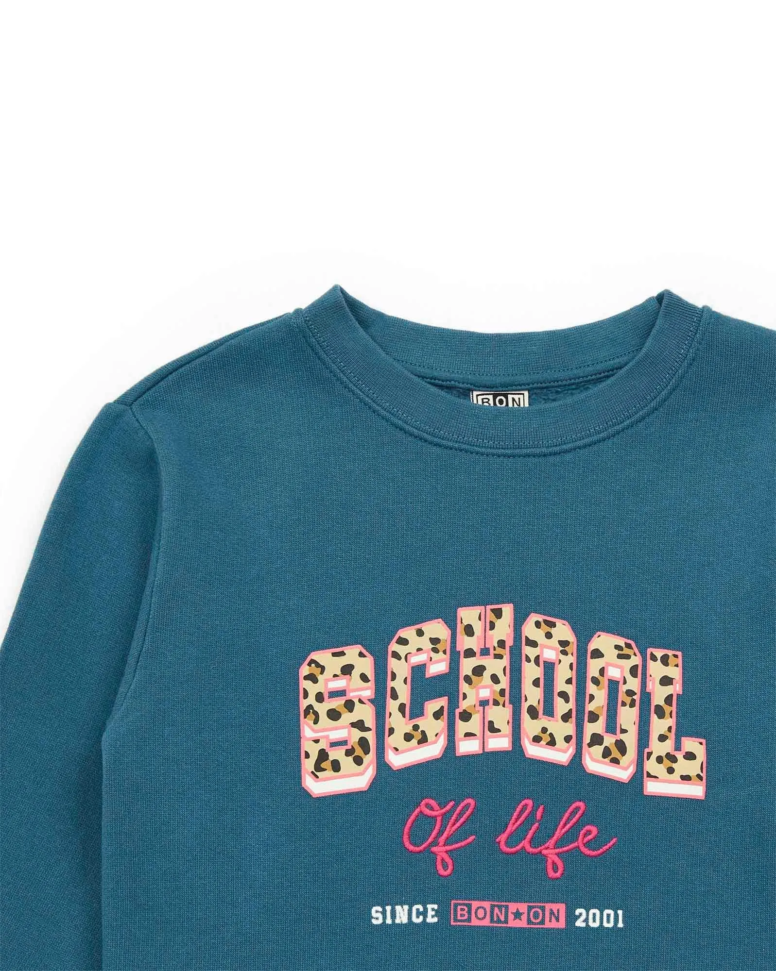 Sweat - School bleu en 100% coton