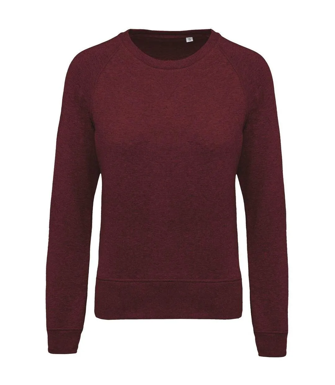 Sweat shirt coton bio - Femme - K481 - rouge vin chiné