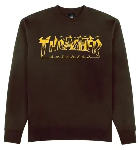 sweat-shirt Thrasher Pigeon Mag X Antihero Crew - Dark Chocolate - men´s