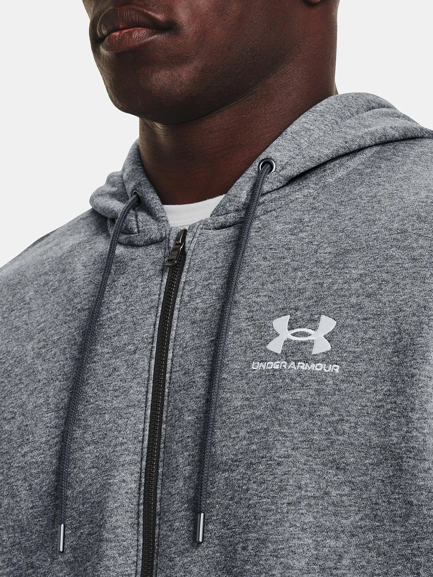 sweat-shirt Under Armour Essential Fleece Zip - Pitch Gray Medium Heather - men´s