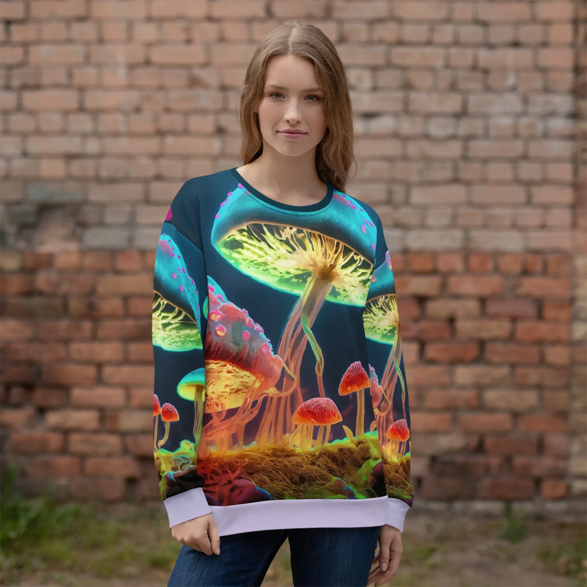 Sweat-Shirt Unisexe Champignons Luminescents