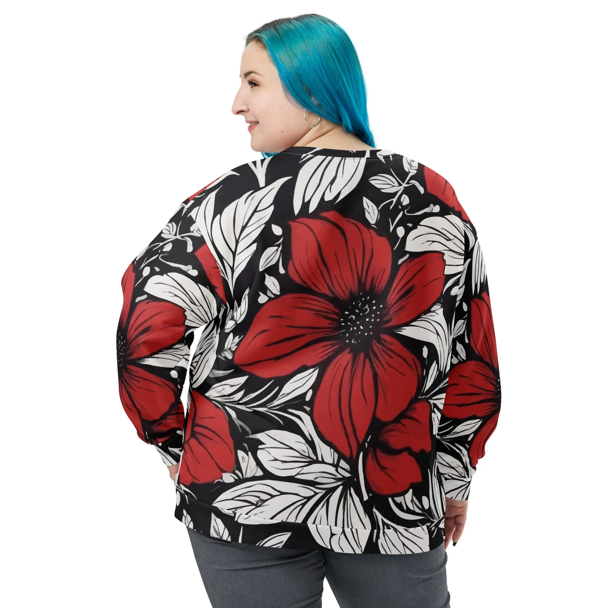 Sweat-Shirt Unisexe Fleur rouge