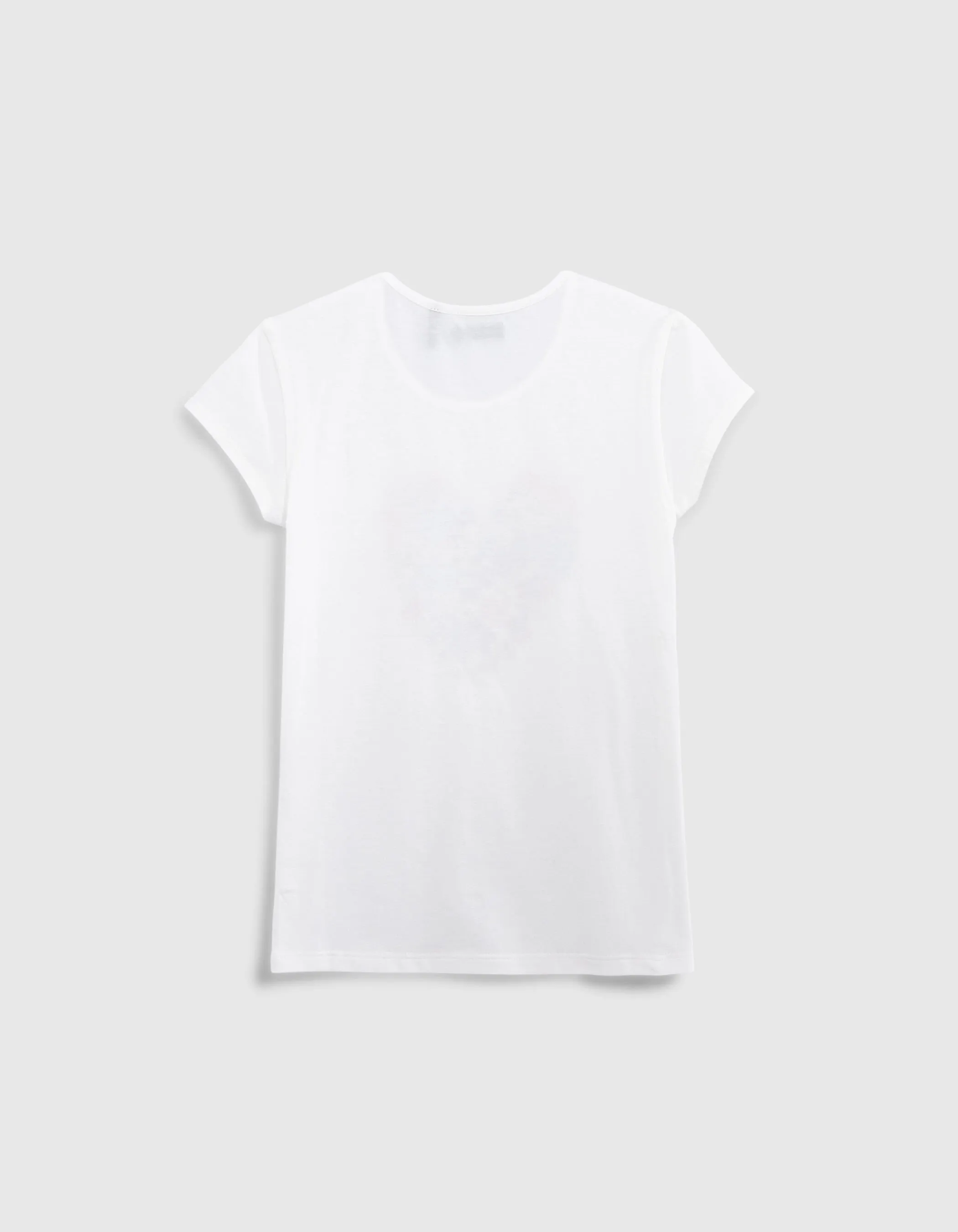 T-shirt blanc cœur en fleurs fille