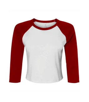 T-shirt court femme blanc / rouge Bella + Canvas