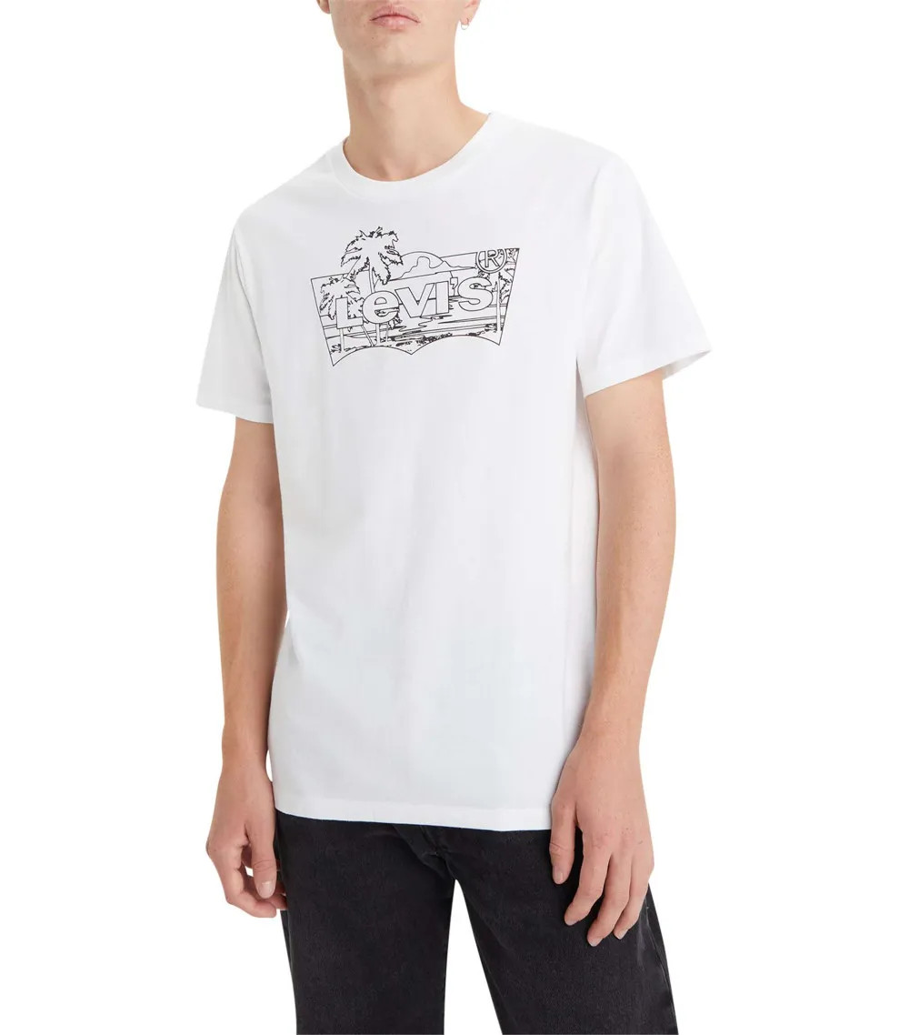 T-shirt droit à col rond Levi's® en coton blanc