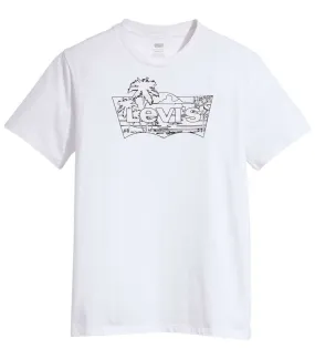 T-shirt droit à col rond Levi's® en coton blanc