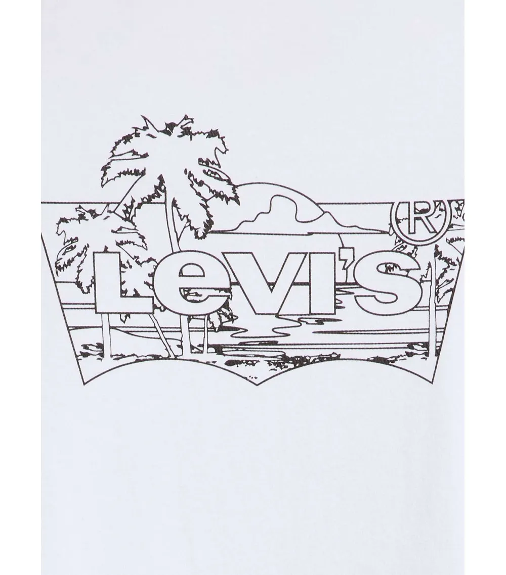 T-shirt droit à col rond Levi's® en coton blanc