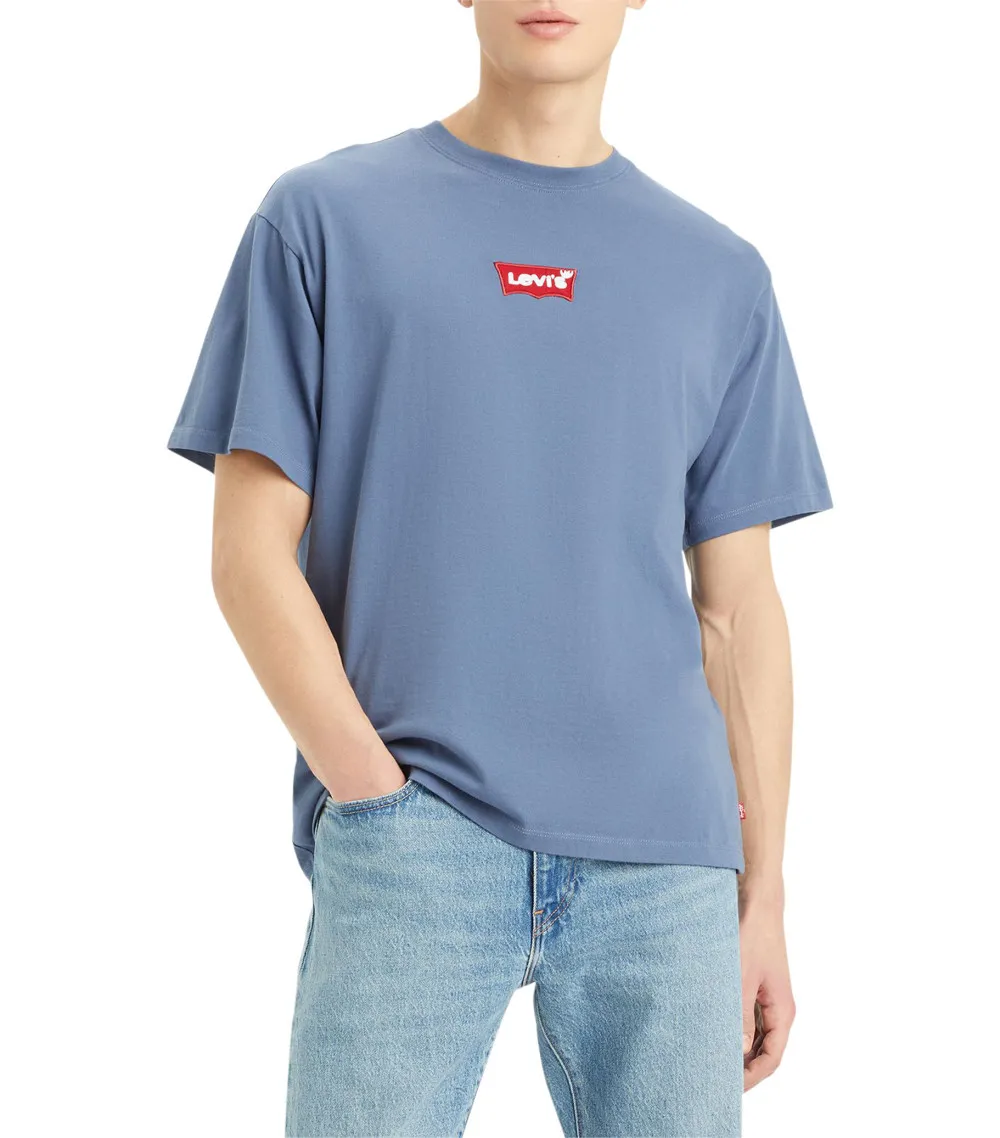 T-shirt Levi's® coton avec manches courtes et col rond marine