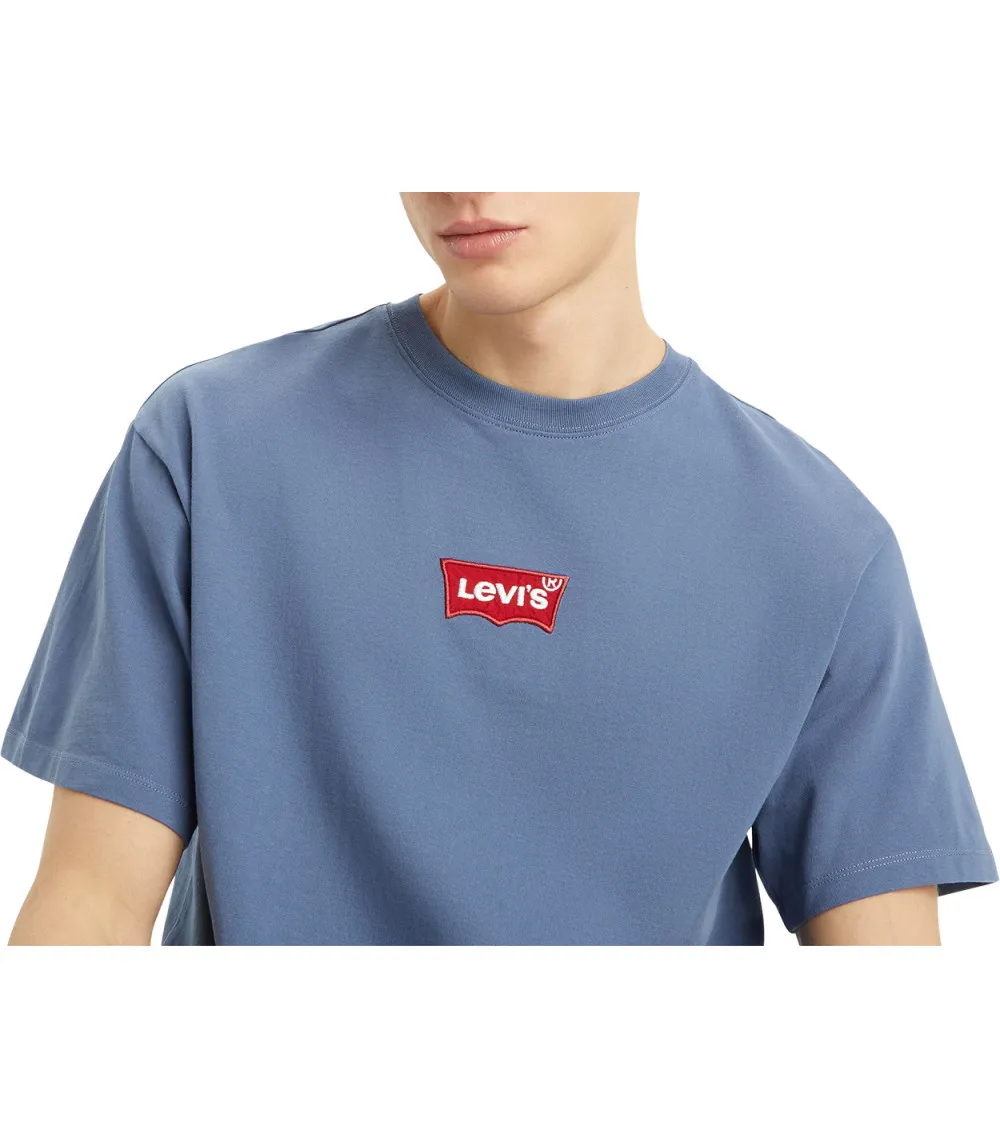 T-shirt Levi's® coton avec manches courtes et col rond marine