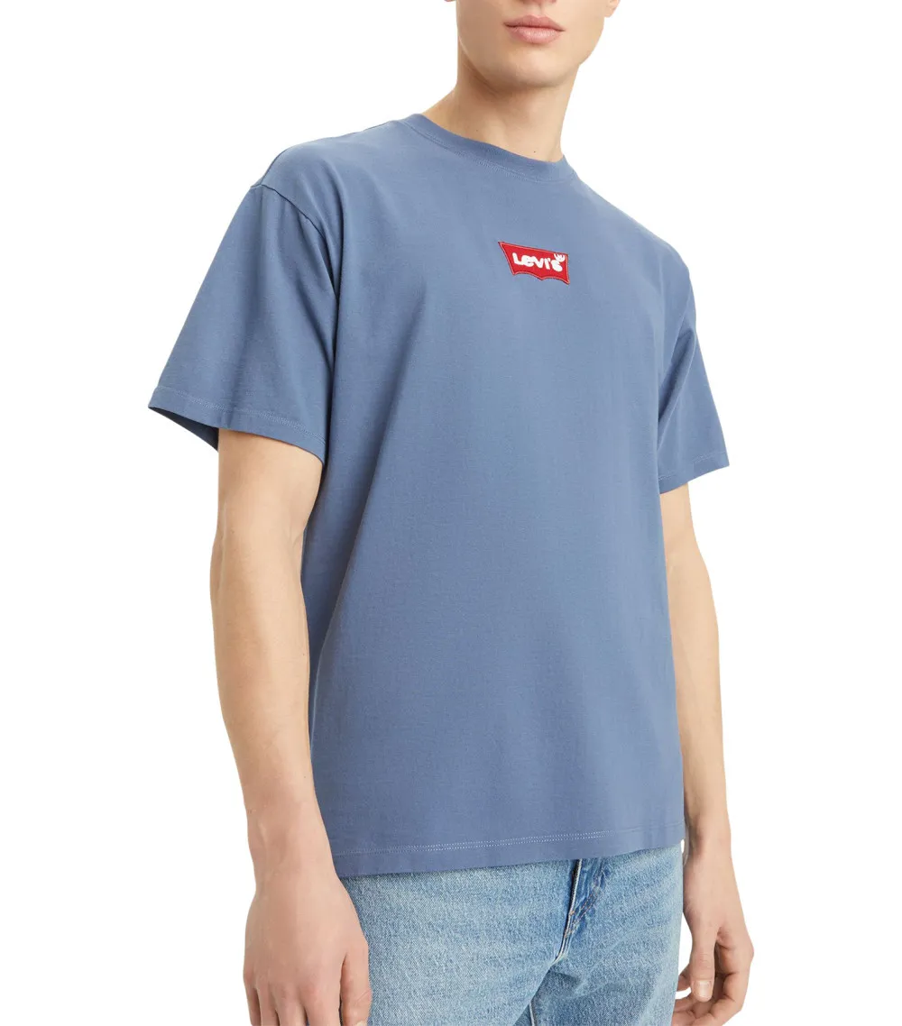 T-shirt Levi's® coton avec manches courtes et col rond marine