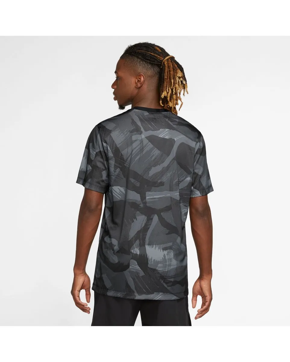 T-shirt manches courtes Homme M NK DF TEE RLGD CAMO AOP Noir