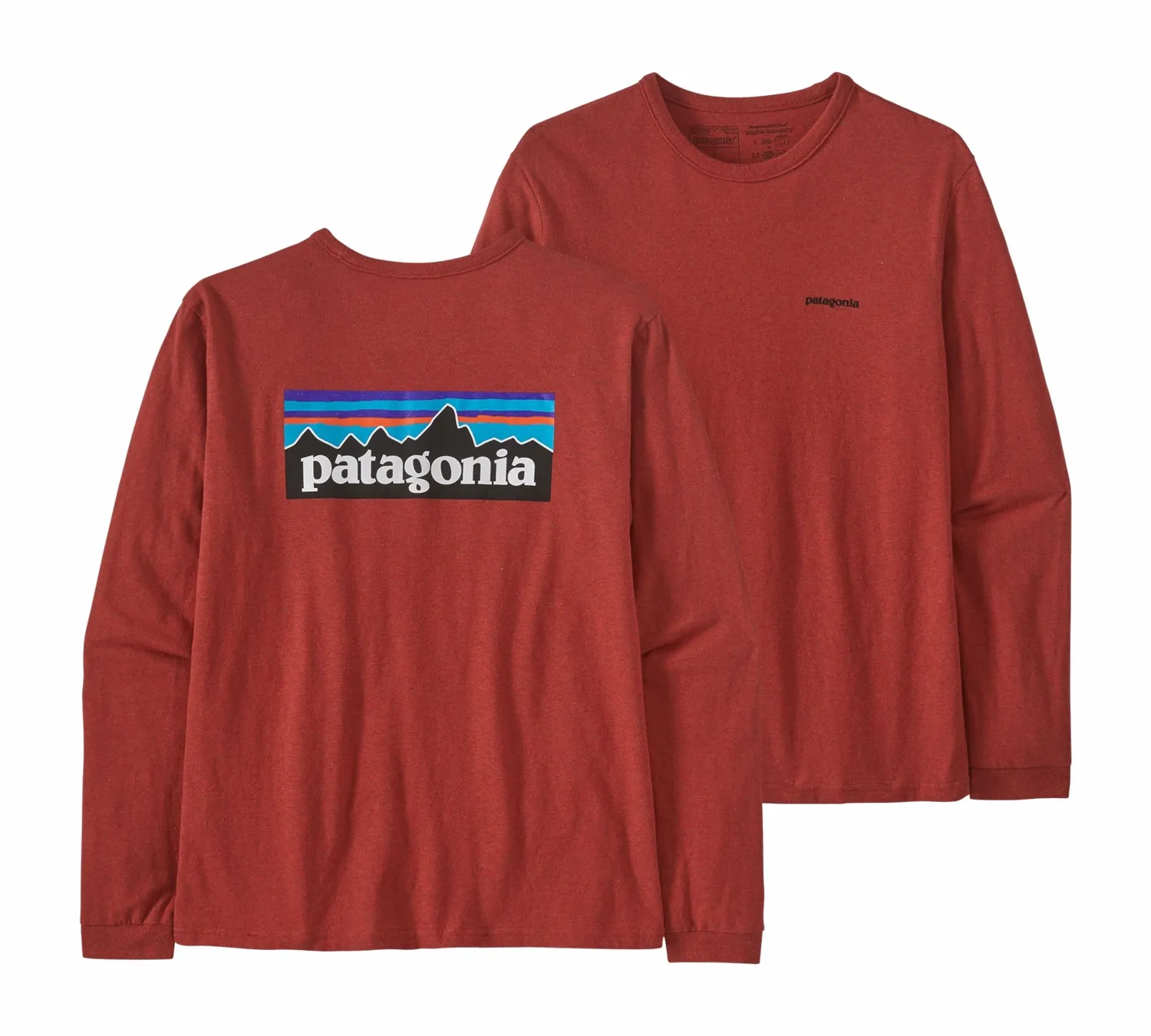 T-shirt Manches Longues Patagonia Femme P-6 Logo Responsibili-Tee Burl Red