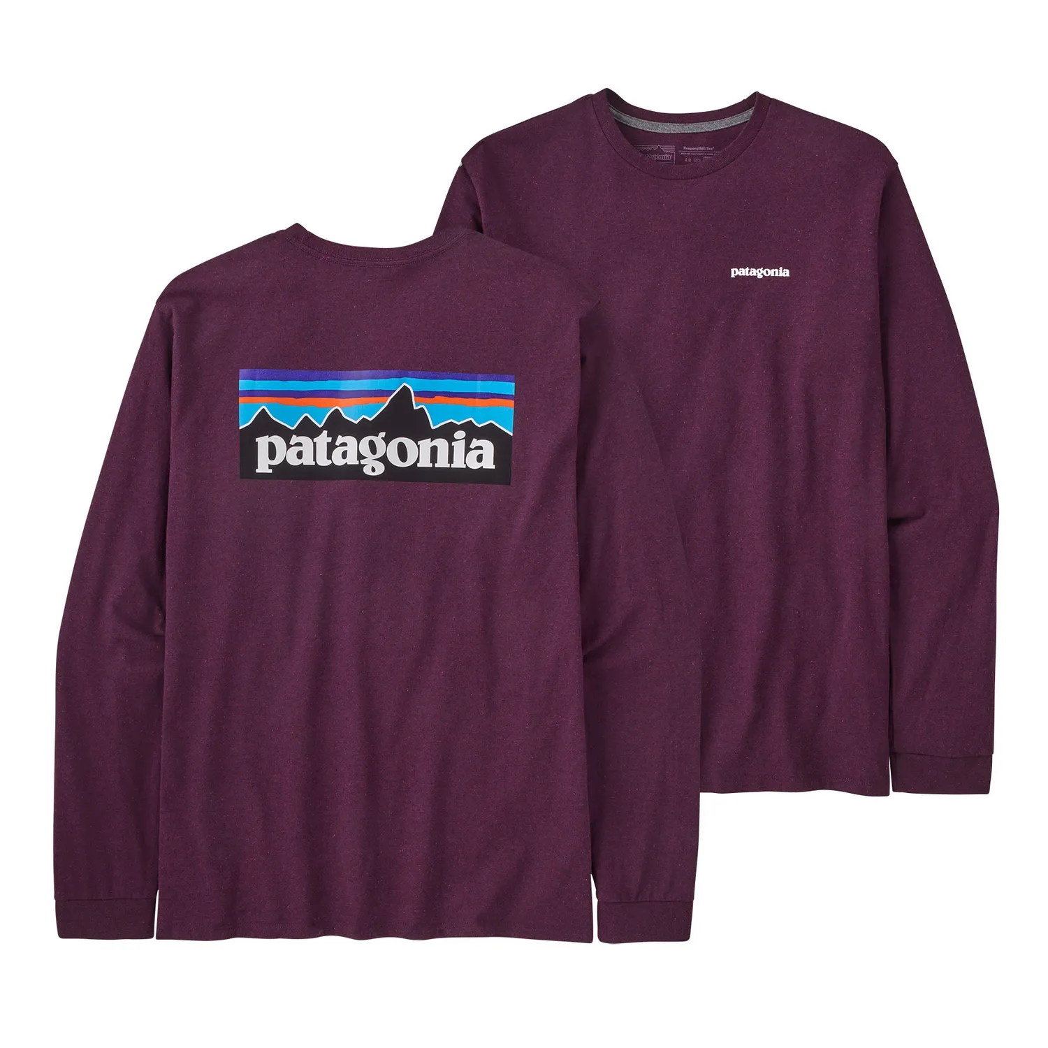 T-shirt Manches Longues Patagonia Homme P-6 Logo Responsibili-Tee Night Plum