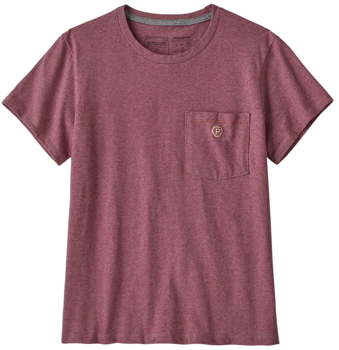 T-Shirt Patagonia Femme Clean Climb Bloom Pocket Responsibili Tee Evening Mauve