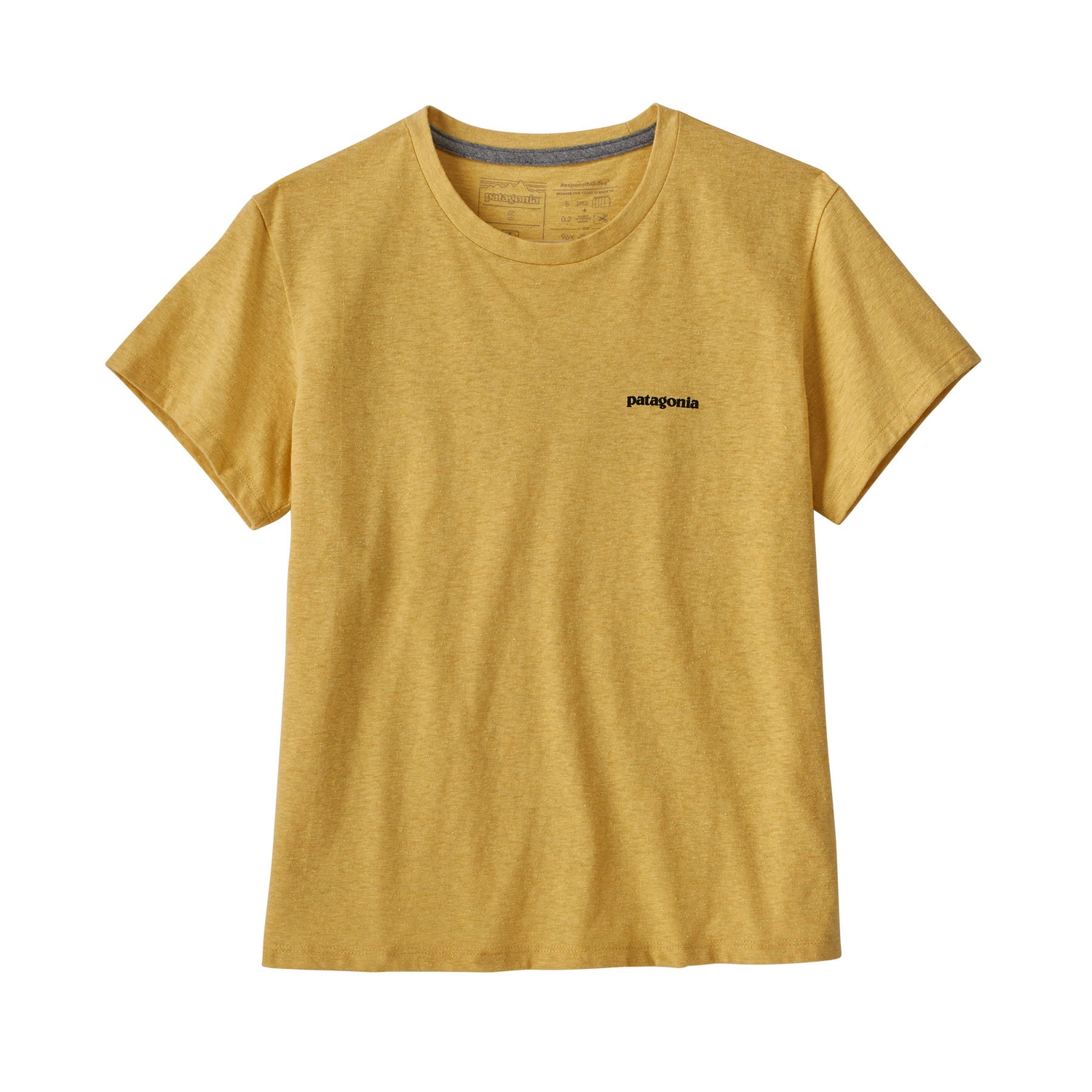 T-Shirt Patagonia Femme P6 Logo Responsibili Tee Surfboard Yellow