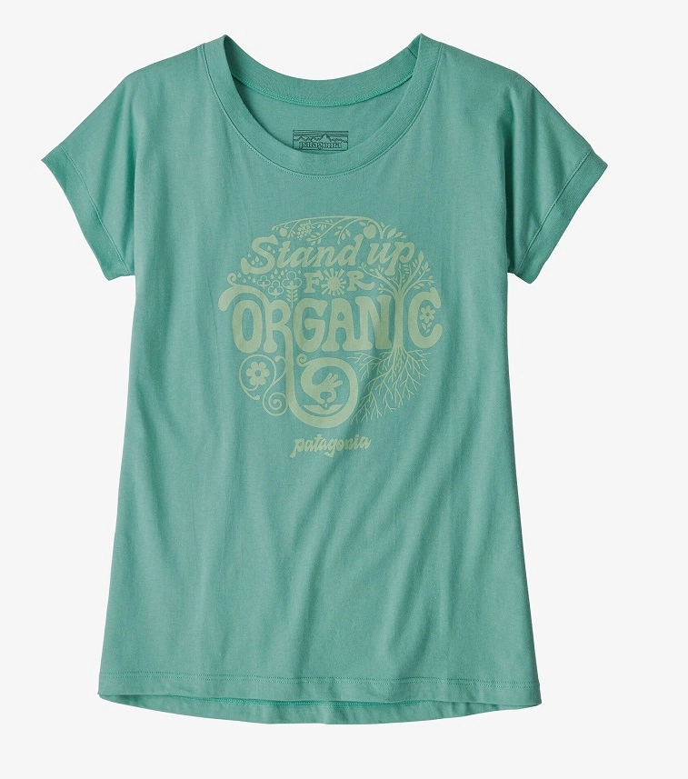 T Shirt Patagonia Filles Graphic Organic Root Revolution Light Beryl Green