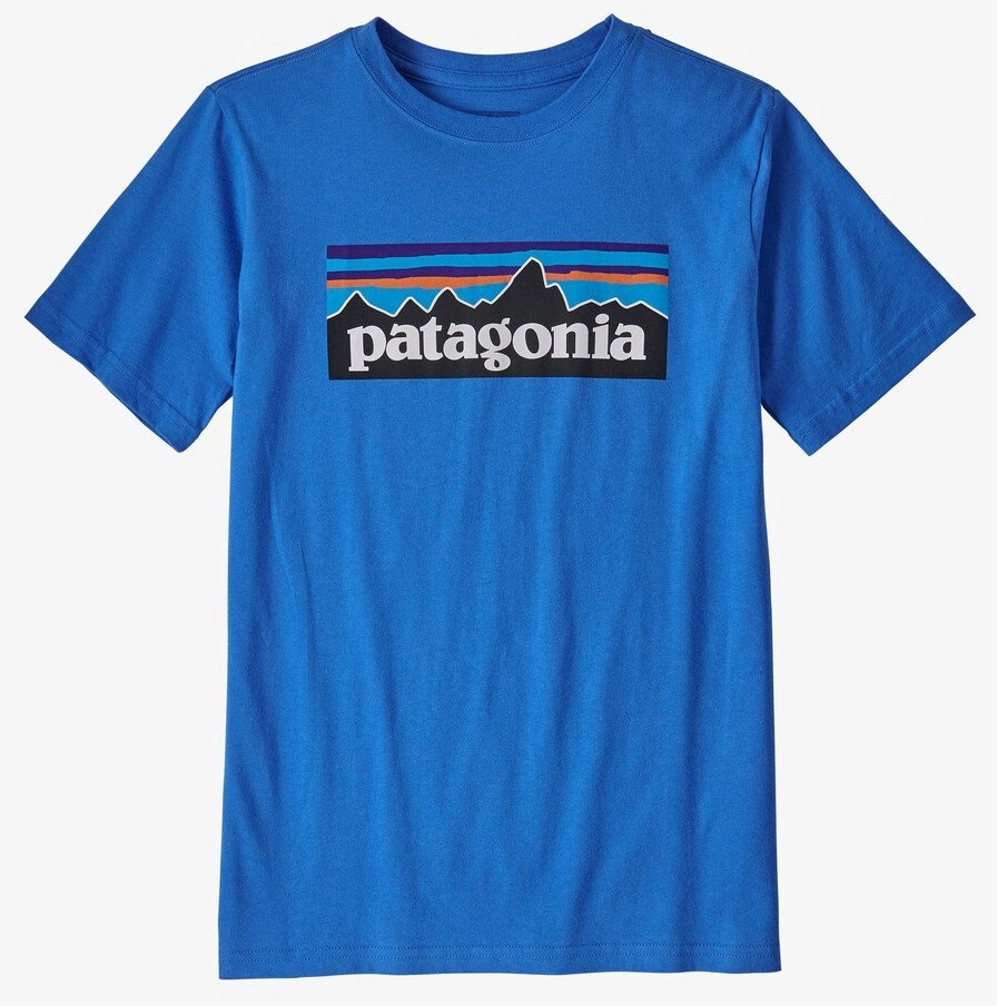 T-Shirt Patagonia Garçons P6 Logo Organic Bayou Blue