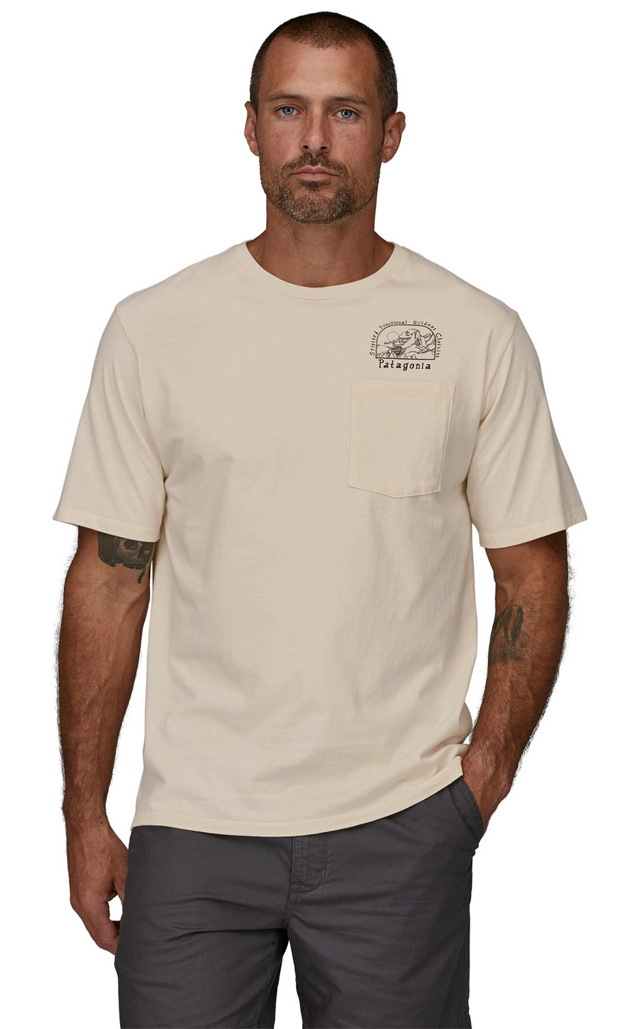 T-Shirt Patagonia Homme Lost And Found Organic Pocket Undyed Natural