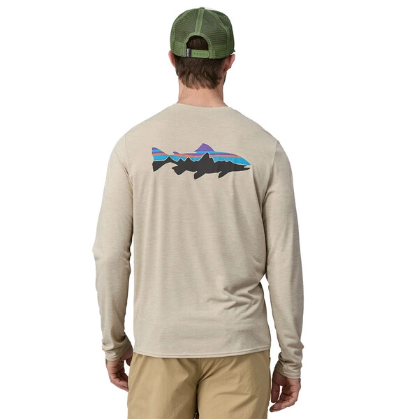 T-Shirt Patagonia Homme L/S Cap Cool Daily Graphic Shirt - Waters Fitz Roy Trout:Pumice X/Dye