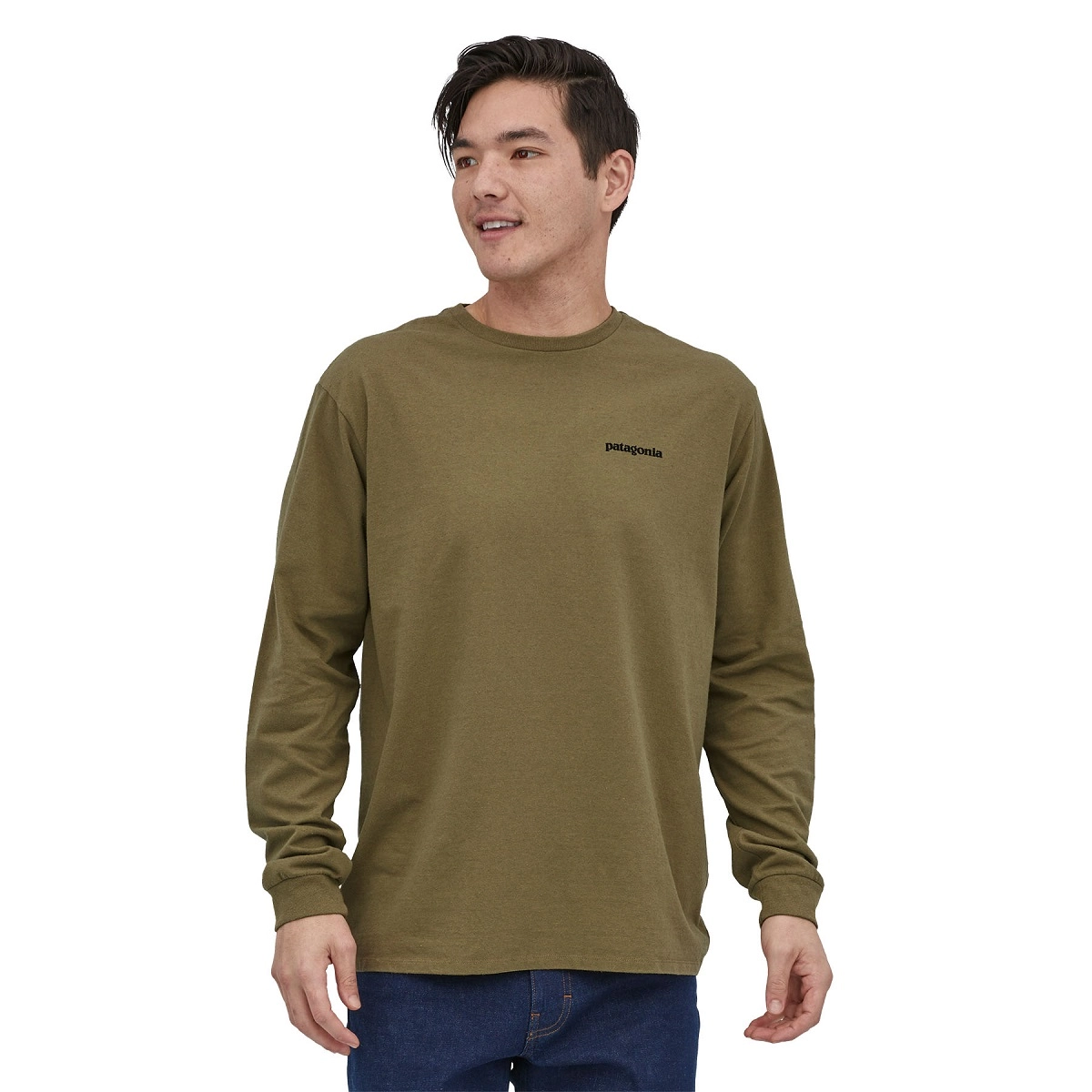 T-Shirt Patagonia Homme L/S P6 Logo Responsibili-Tee Moray Khaki