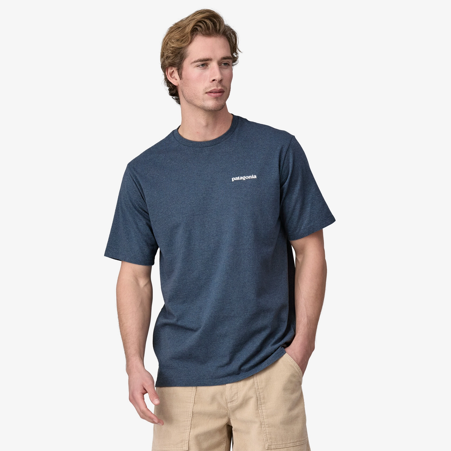 T Shirt Patagonia Homme P6 Logo Responsibili Tee Utility Blue