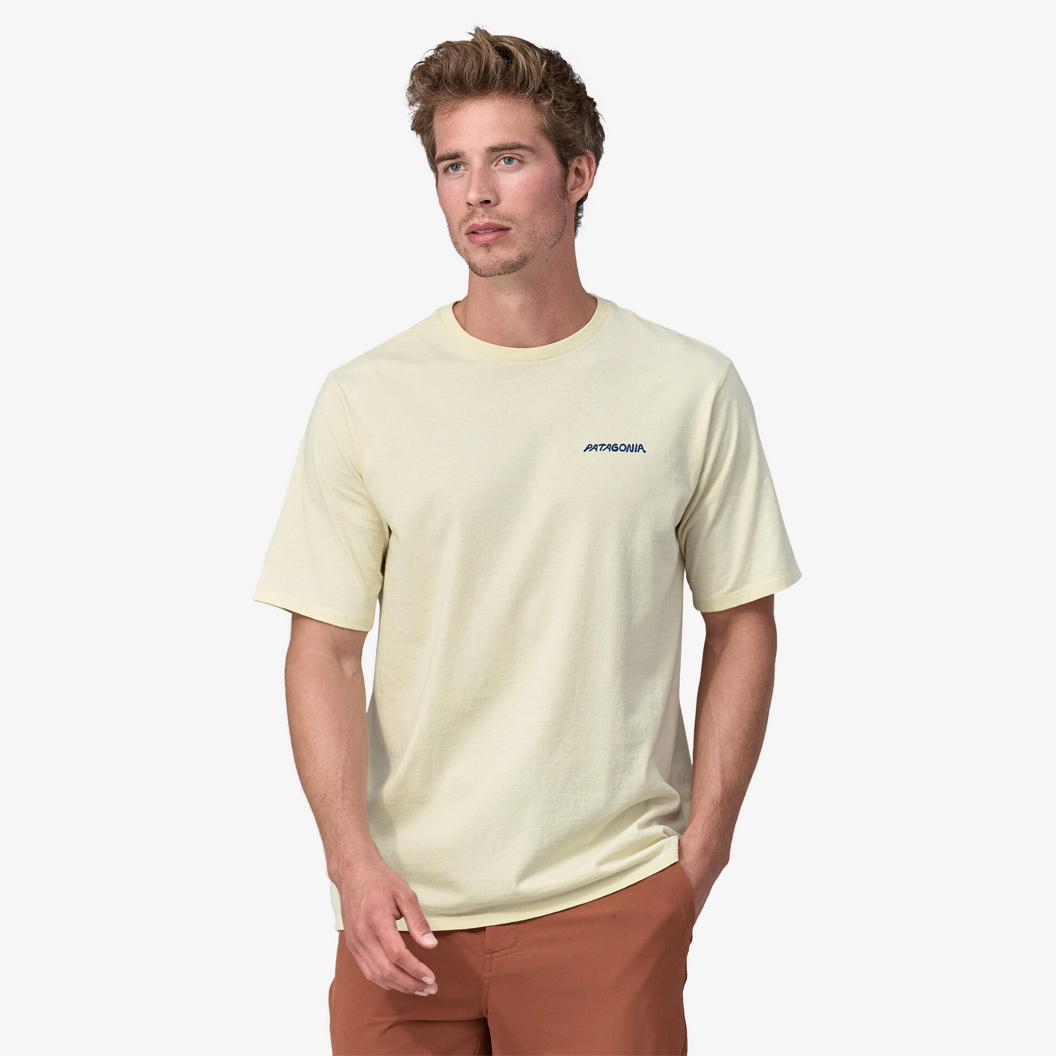 T Shirt Patagonia Homme Sunrise Rollers Responsibili Tee Pufferfish Gold