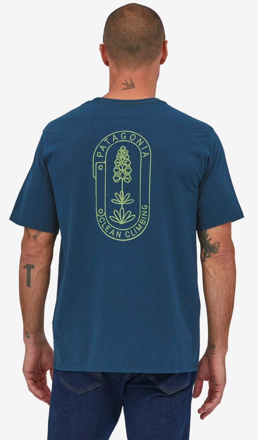 T-Shirt Patagonia Man Clean Climb Trade Responsibili Tee Clean Climb Bloom Tidepool Blue