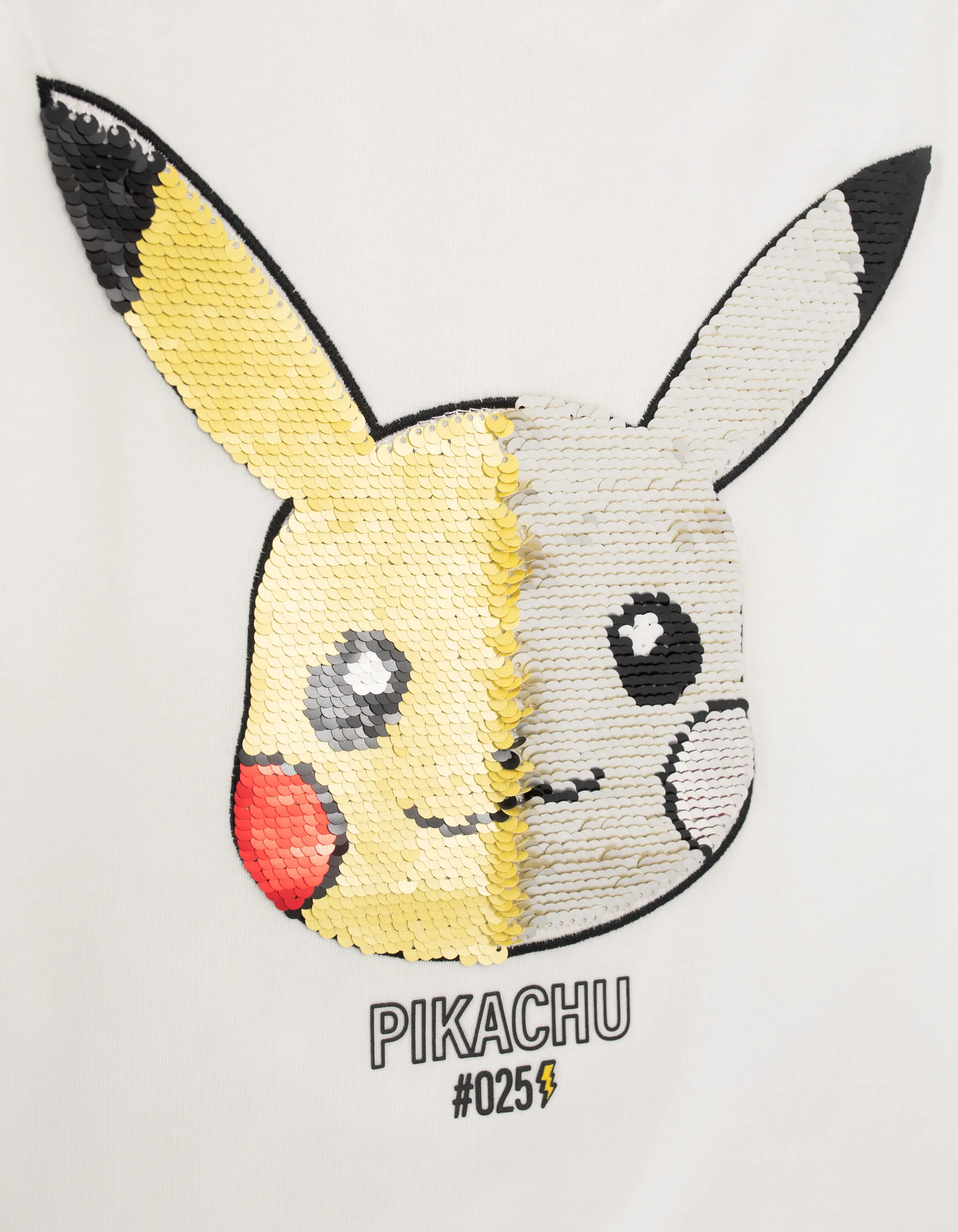 T-shirt POKEMON blanc Pikachu sequins réversibles fille