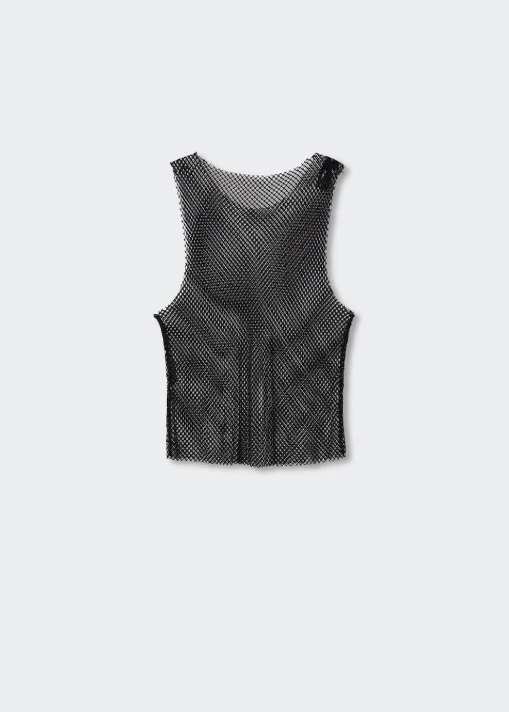 T-Shirts Et Tops | Femme MANGO Top Maille Filet Détail Cristal Noir