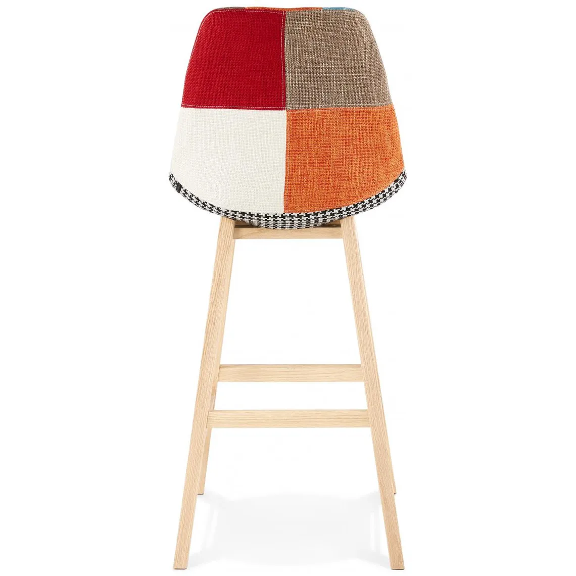 Tabouret de Bar Multicolore Dossier Rectangulaire et piétement Beige JOY | 3 Suisses