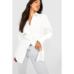 Tall – Chemise froncée fendue – Blanc