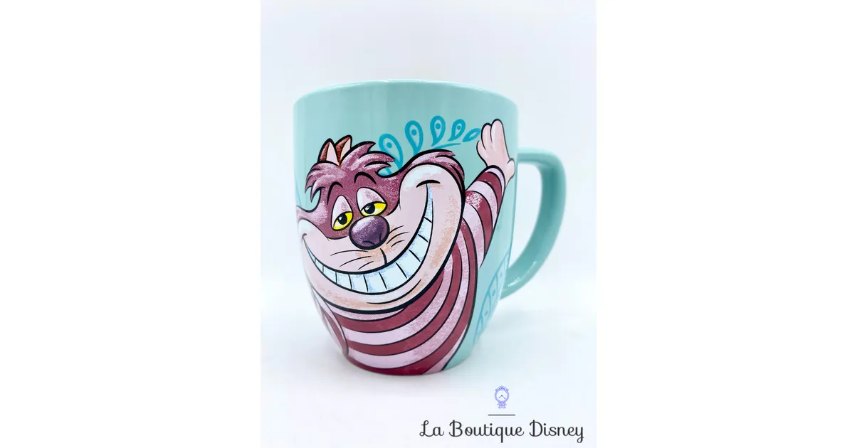 Tasse Chat Cheshire Alice au pays des merveilles Disney Parks mug Cat rose rayures