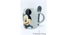 Tasse Mickey Mouse cuillère Disneyland Paris mug Disney gris