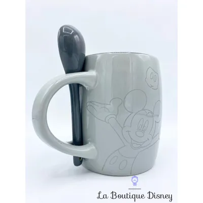 Tasse Mickey Mouse cuillère Disneyland Paris mug Disney gris