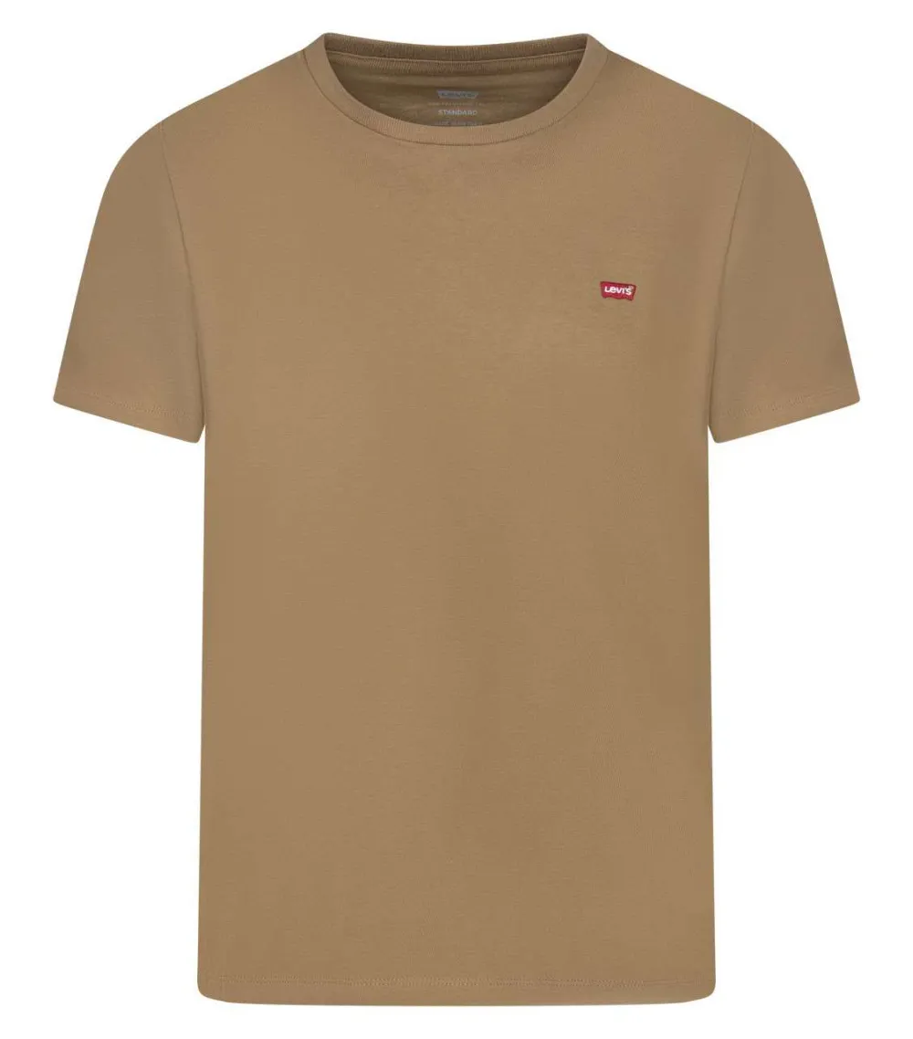 Tee-shirt avec des manches courtes et logo de la marque Levi's® en coton marron