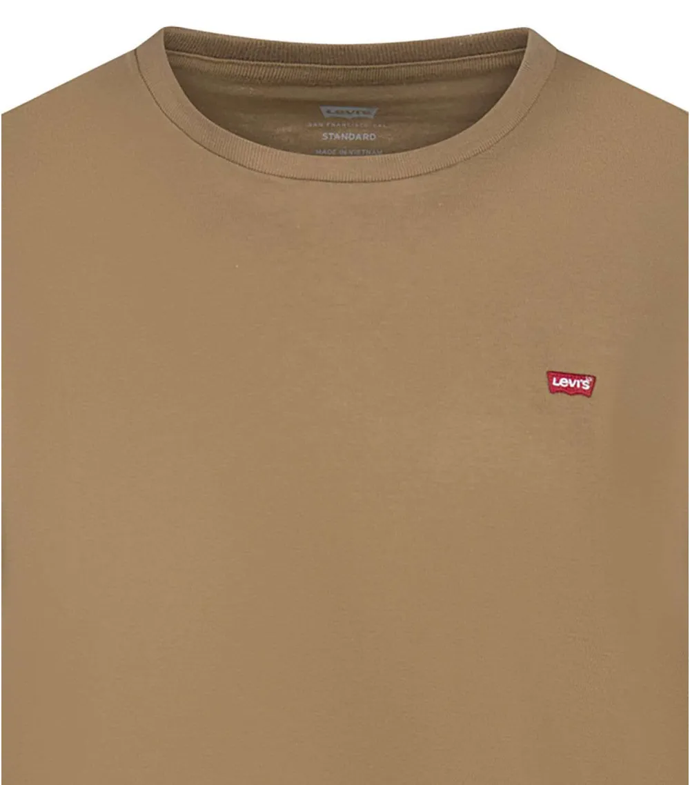 Tee-shirt avec des manches courtes et logo de la marque Levi's® en coton marron