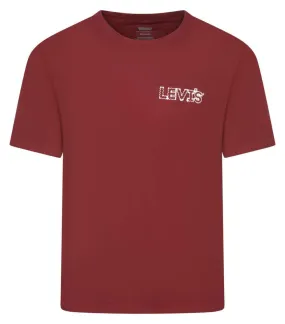 Tee-shirt avec des manches courtes un col rond Levi's® en coton bordeaux