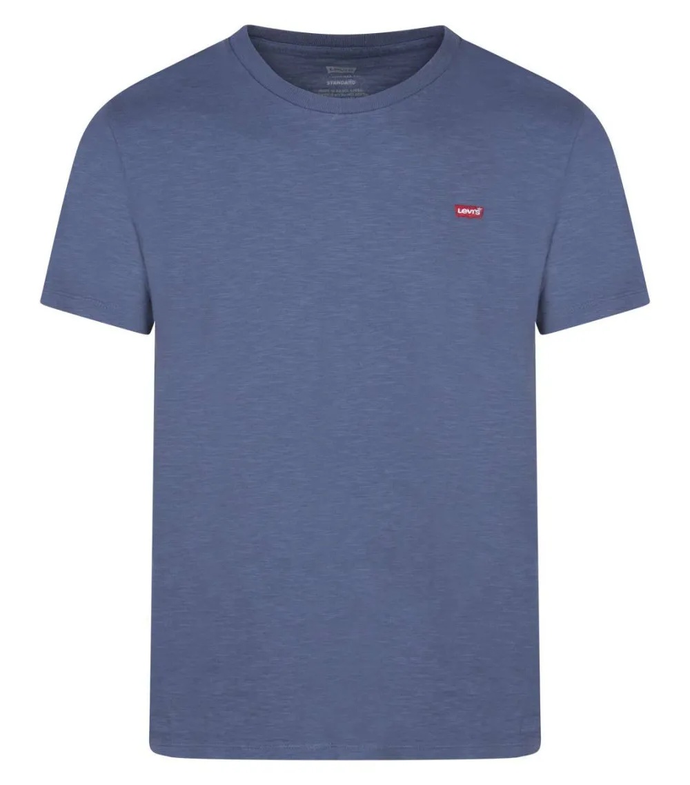 Tee-shirt avec logo de la marque et col rond Levi's® en coton indigo