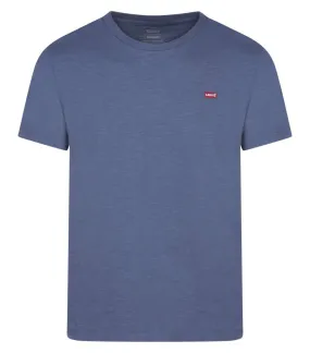 Tee-shirt avec logo de la marque et col rond Levi's® en coton indigo