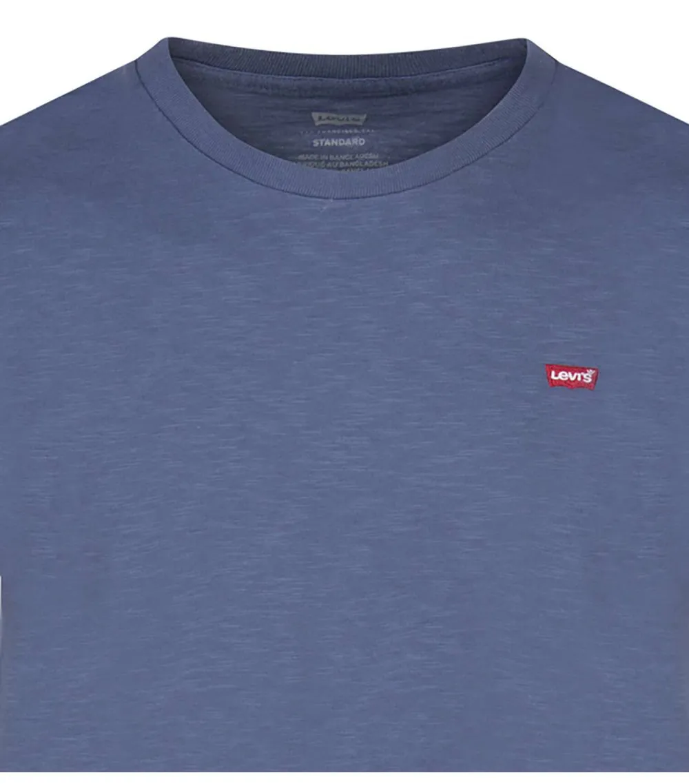 Tee-shirt avec logo de la marque et col rond Levi's® en coton indigo